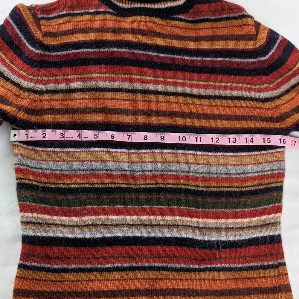 Oxford Fulham Retro Lambswool Stripe Turtleneck Sweater - Picture 8 of 8